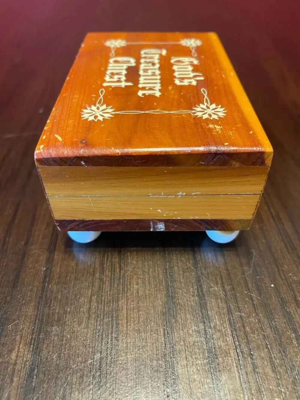 God's Treasure Chest Vintage Cedar Wood Keepsake Box with Scripture Cards